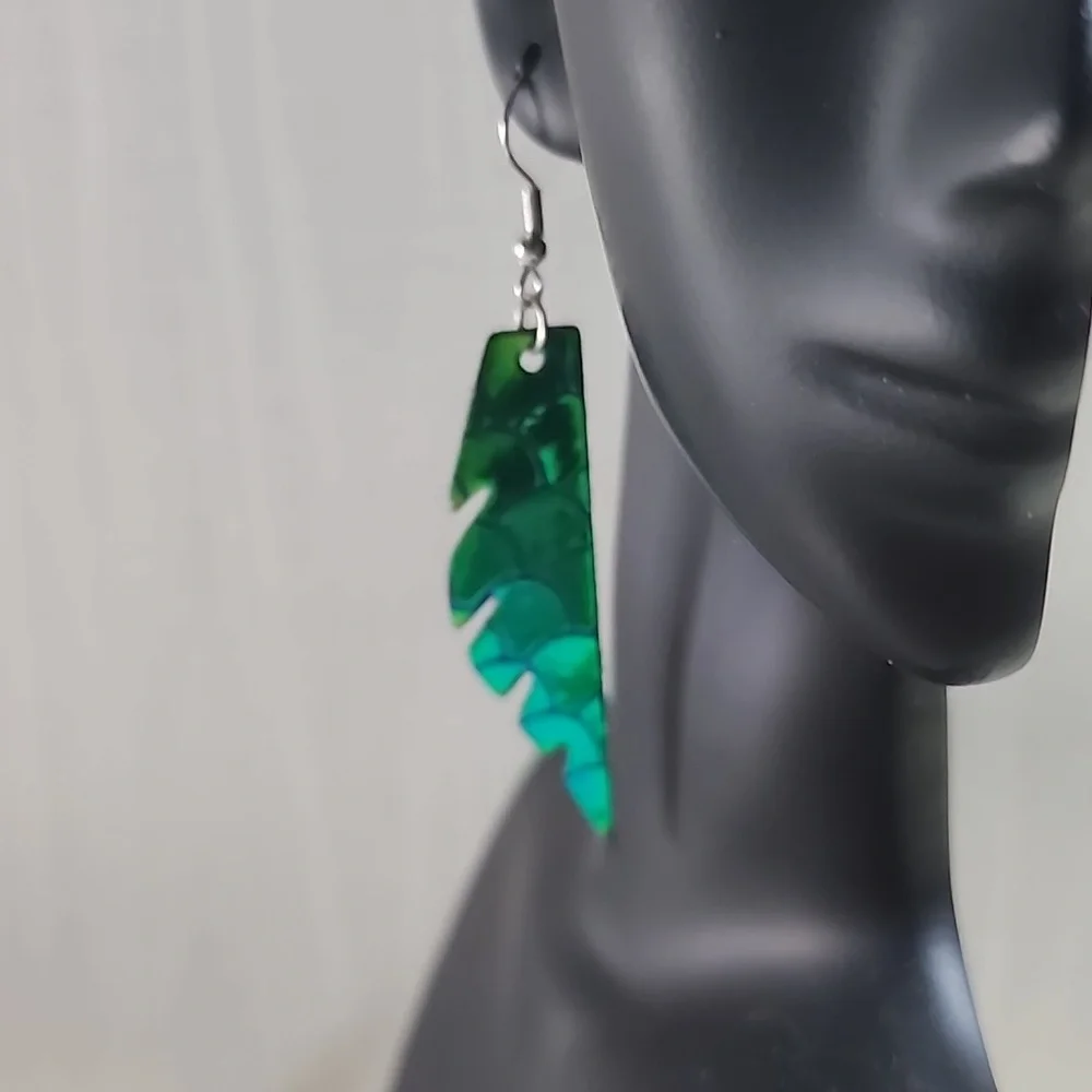 Green Leaf Earrings